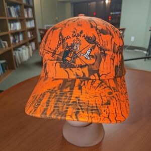 Hudson Rod Gun and Archery Club Orange Camo Strap-on Hat Cap